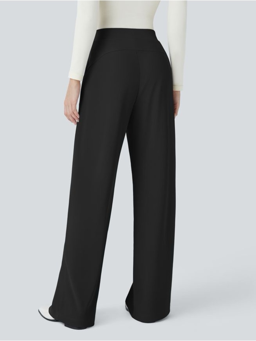 HALARA Black Wide-Leg High-Rise Dress Pants - Picture 2 of 5